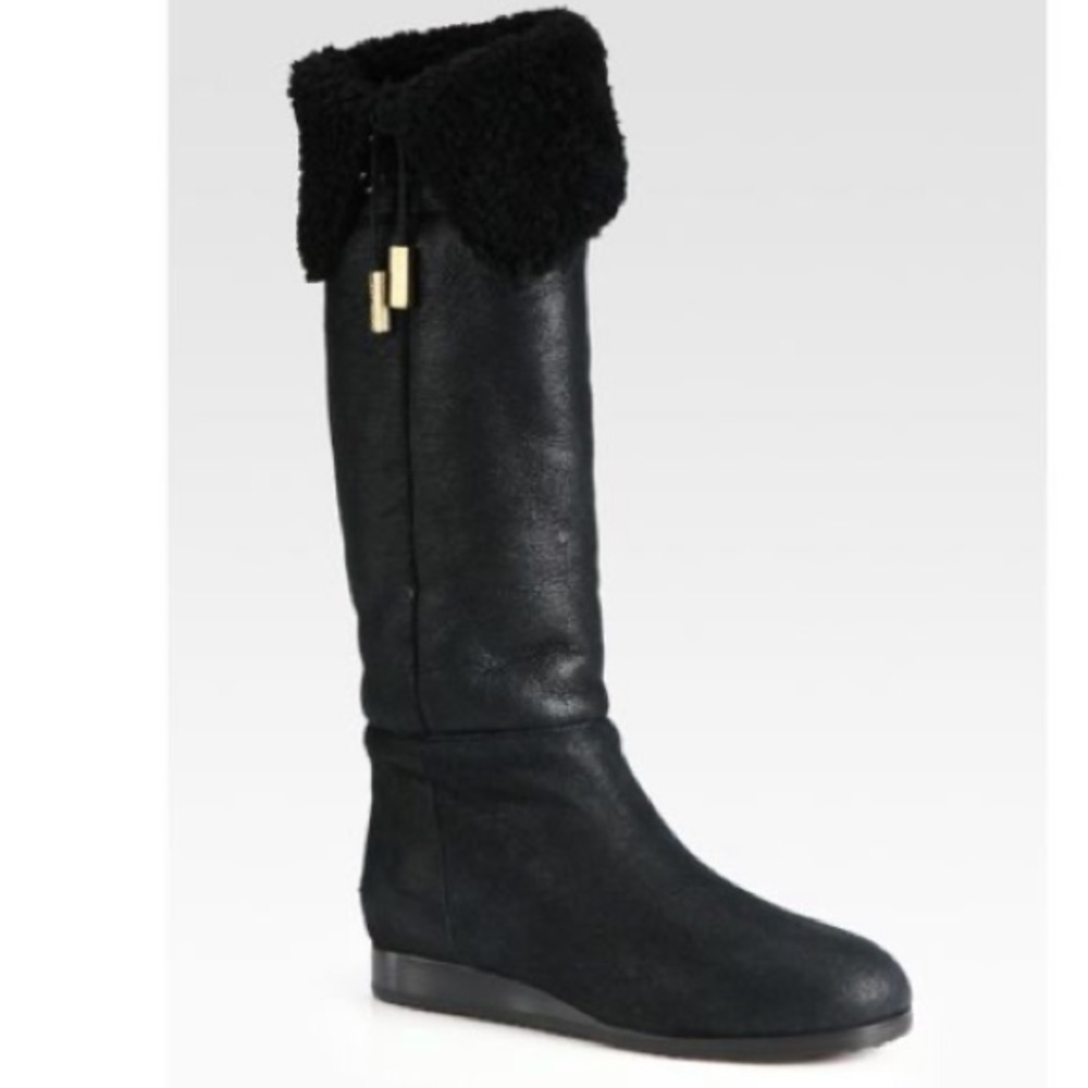 Jimmy Choo-Dilla Leather/Shearling Kneehigh Boots